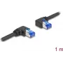 Võrgukaabel DeLOCK RJ45 Cat.6A S/FTP parem-vasaknurkne 1m must