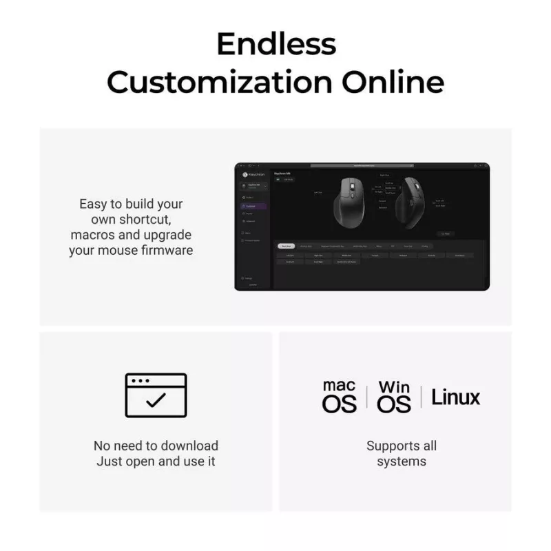 Hiir Keychron M6 Paremakäeline Universaalne — Optiline, RF-juhtmevaba + Bluetooth + USB-C, 30000 DPI, Must