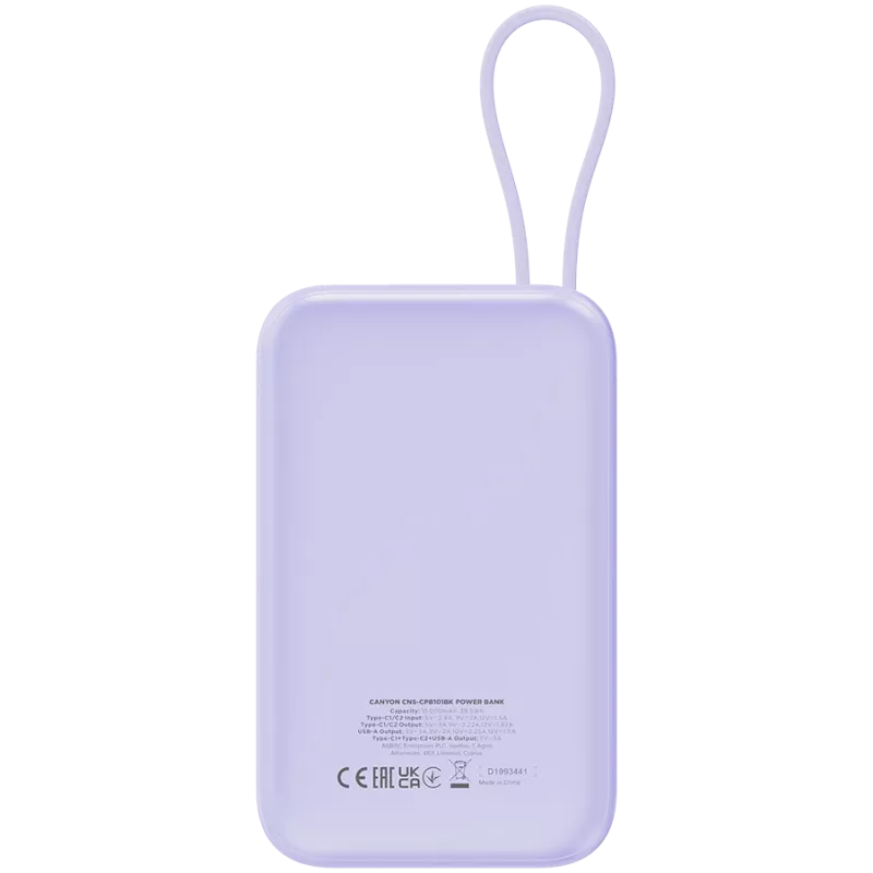 Kaasaskantav akupank CANYON OnPower 101 10000 mAh