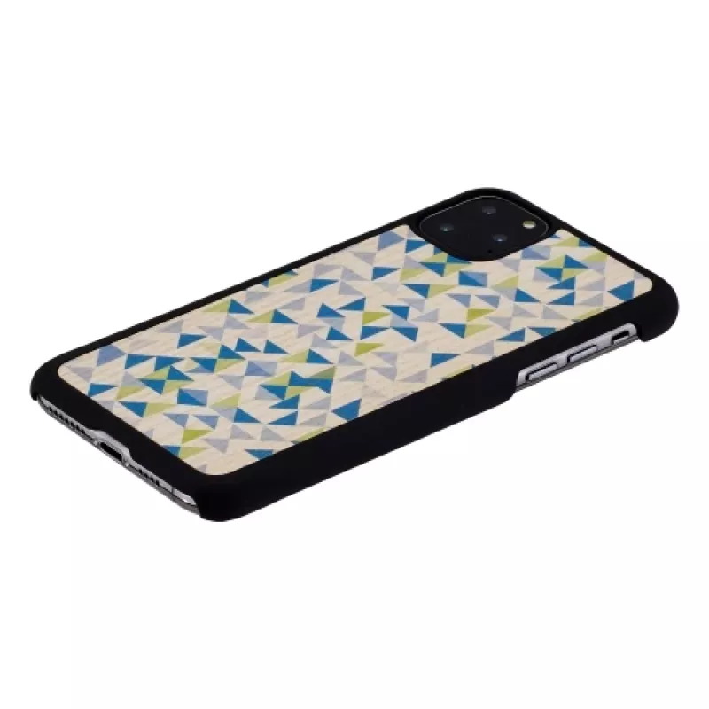 Nutitelefoni ümbris man and wood iPhone 11 Pro Maxile — sinise kolmnurgaga must kaitseümbris