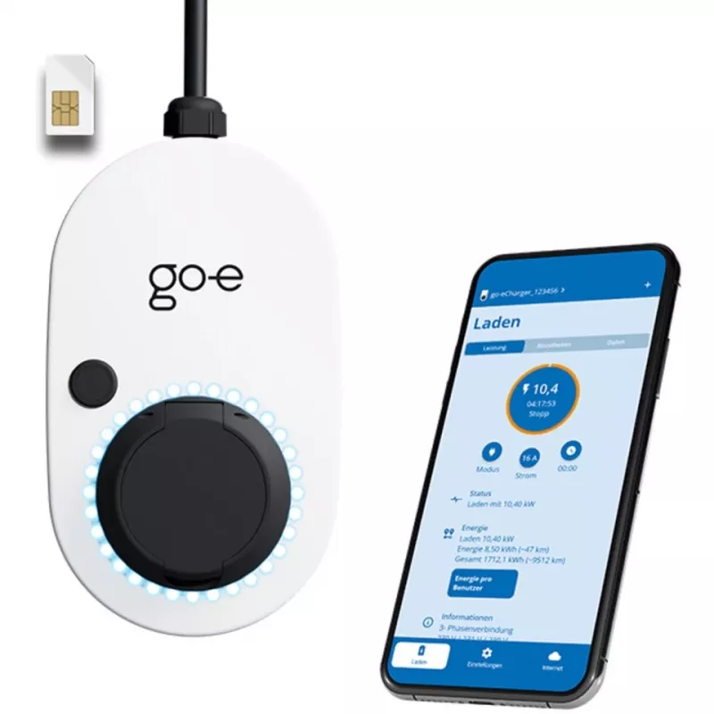 Laadija Gemini 2.0, 22 kW (32A 3-faasiline), Wallbox Valge/must, ilma kaablita, 4G/LTE