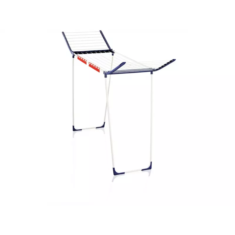 Pesukuivatusrest Leifheit Pegasus 180 Maxx Winged — põrandal seisev kuivatusrest, 18 m kuivatusruumi, reguleeritav kõrgus 1080–1280 mm, 550×1100×1280 mm, sinine/valge