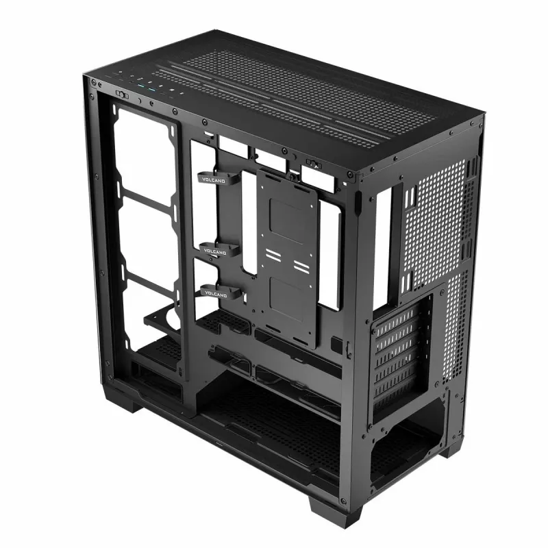 PC korpus MODECOM Volcano Stellar NF ATX miditorn, karastatud klaas, must, toetab ATX/micro ATX, GPU kuni 420mm, CPU jahuti 175mm