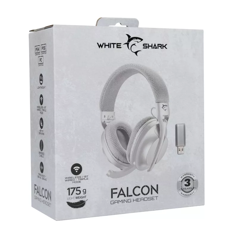 Kõrvaklapid White Shark WGH-2441 Falcon valge/hall