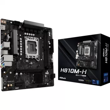 Emaplaat ASROCK H810M‑X micro ATX Intel H810 LGA 1851 DDR5 2× DIMM 128GB M.2 2.5GbE HDMI DisplayPort