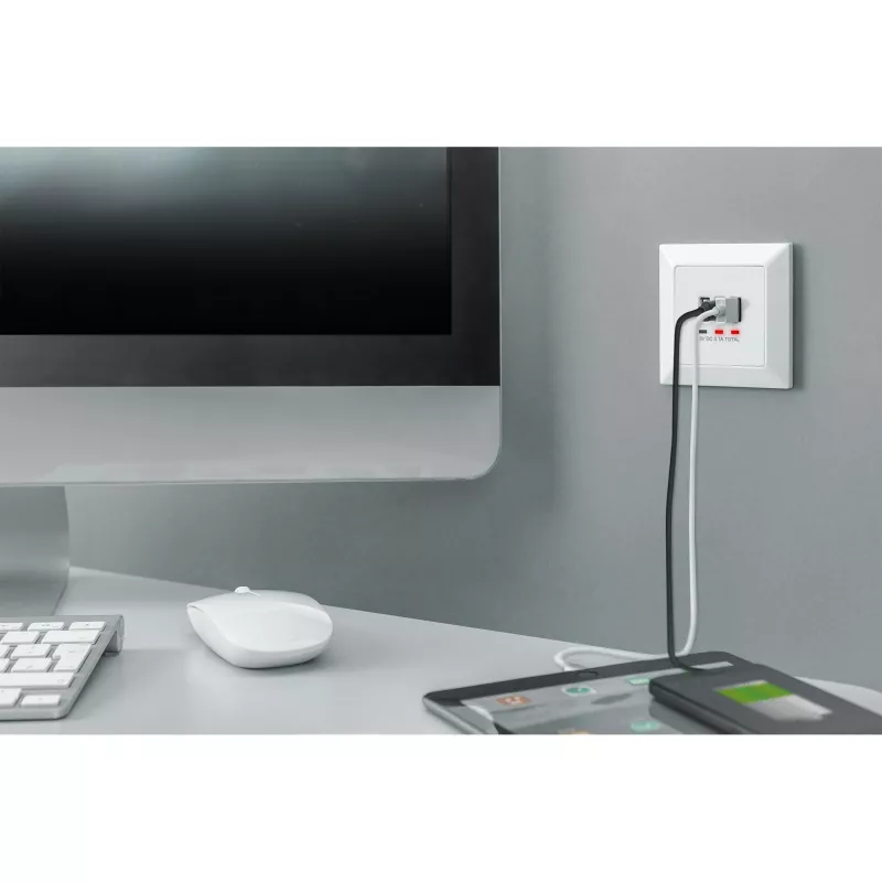 DIGITUS DA-70618 - USB-väljund - USB, USB Type C - 2 USB-porti, 1 USB-C pistikupesa - 3,1 A - RAL 9003, signaalvalge