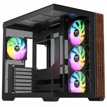 Mid-torni korpus THERMALTAKE Midi Thermaltake S380 TG ARGB Must karastatud klaasi ja ARGB-valgustusega