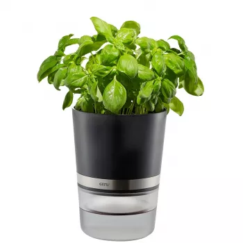 GEFU BOTANICO ürdipott, eraldiseisev, plastik, roostevaba teras, must