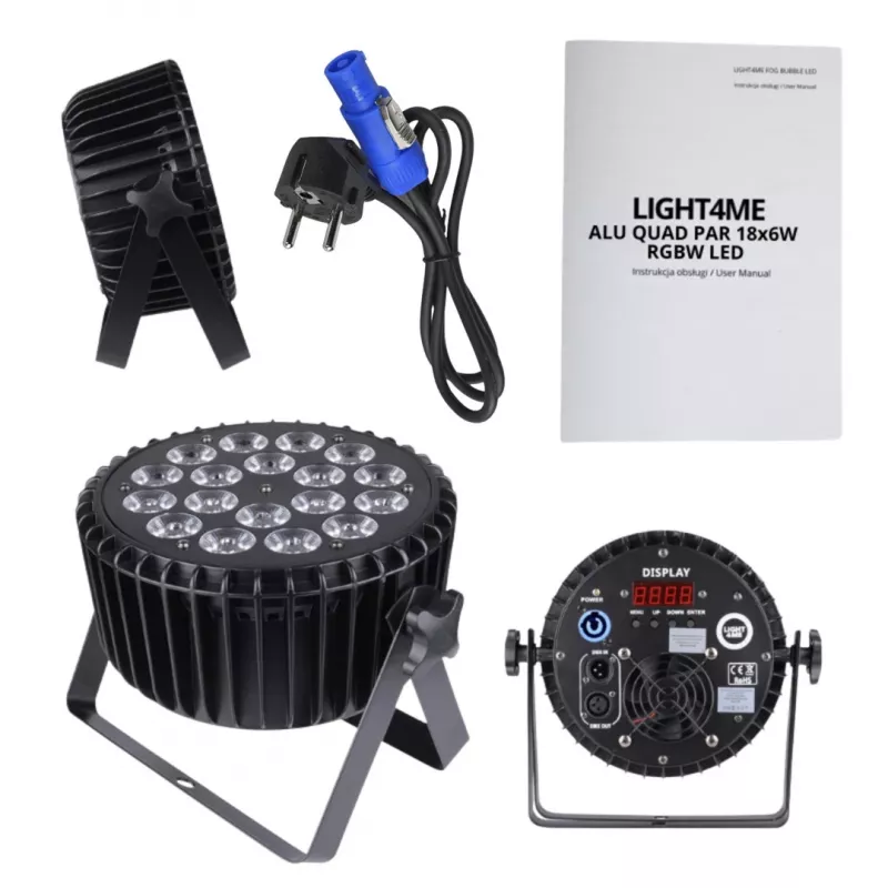 LIGHT4ME ALU QUAD PAR 18x6W RGBW - lavalava prožektor