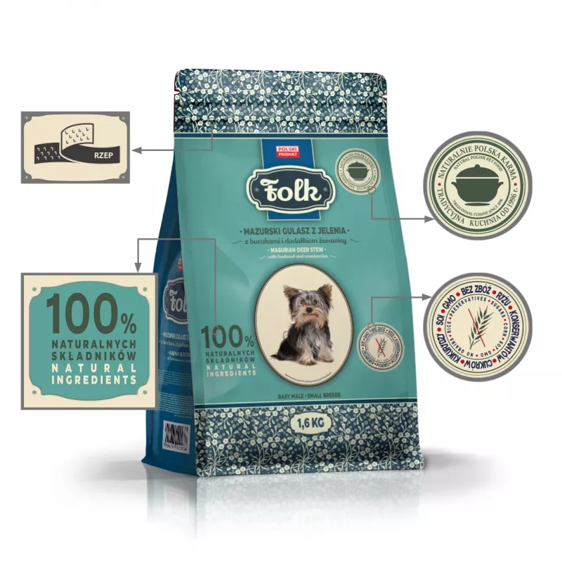 FOLK Small breeds Traditional masurian venison stew with beets and cranberries - kuiv koeratoit - 1,6kg