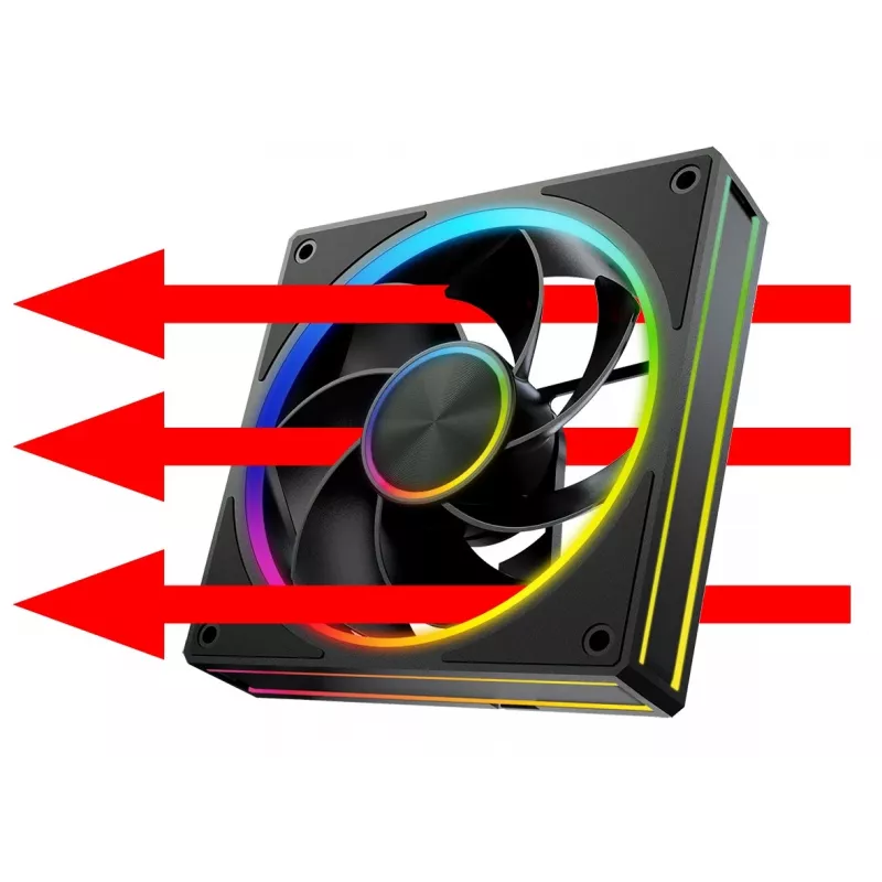Korpuse ventilaator MODECOM VOLCANO LOOP 120 ARGB Reverse Fan Must 120 mm PWM 400–1400 RPM ARGB päis