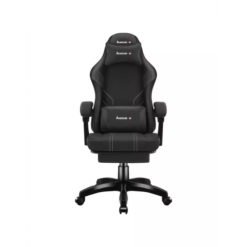 Mängutool huzaro Force 3.7 Carbon Must — ergonoomiline, reguleeritav kõrgus 107,5–116,5 cm, 5 ratast, nimme- ja kaelapadi