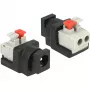 Kaabli adapter DeLOCK 65524 DC 5.5 x 2.1 mm must hõbedane