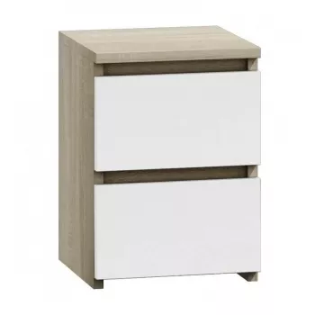 Topeshop M2 SONOMA MIX nightstand/Öökapp 2 sahtel(s) tamm, valge