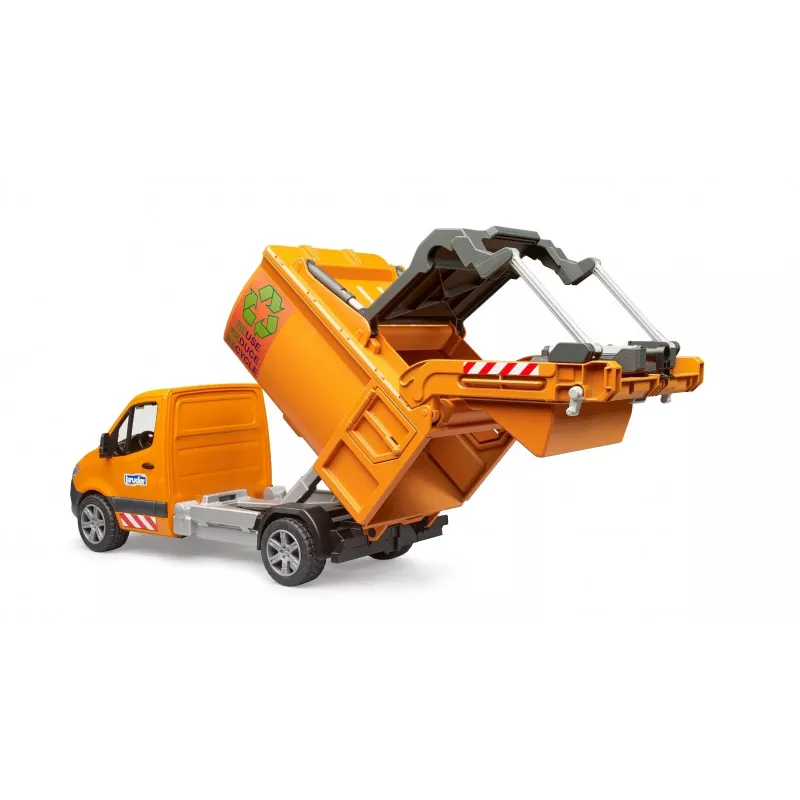 BRUDER mudelsõiduk MB Sprinter munitsipaalprügiauto BR-02682, mänguauto koopia