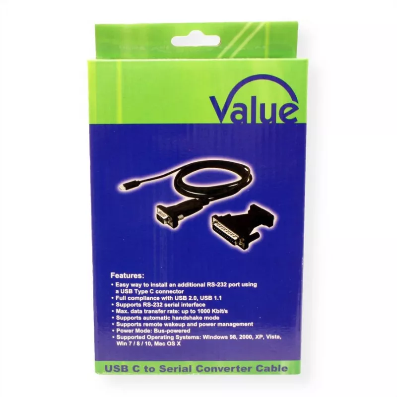 ROTRONIC-SECOMP VALUE - Jadaliidese adapter - USB-C - RS-232 x 1