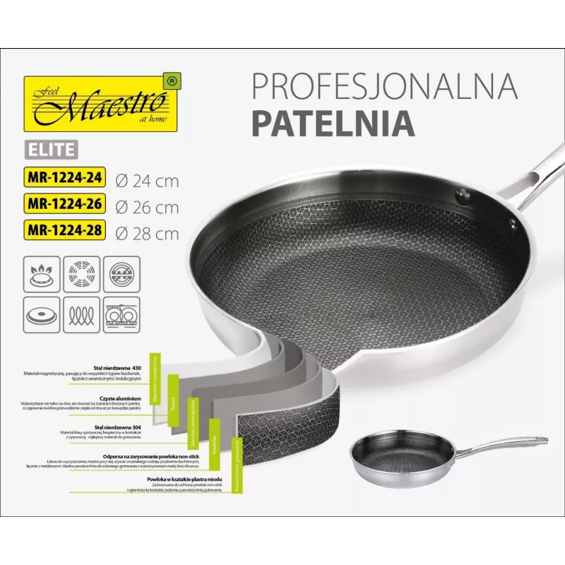 Professionaalne praepann Maestro MR-1224-24 24 cm