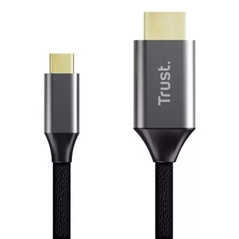 USB-C–HDMI-kaabel TRUST CALYX 25630, 4K (3840×2160), 2 m, must, isane–isane