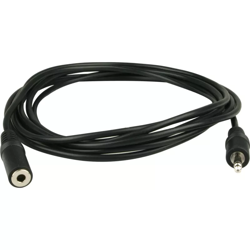 Wentronic Goobay 3,5 mm pistikupikenduskaabel, must, 3 m - 3,5 mm pistik (3-kontaktiline, stereo) > 3,5 mm pesa (3-kontaktiline, stereo) (50432)
