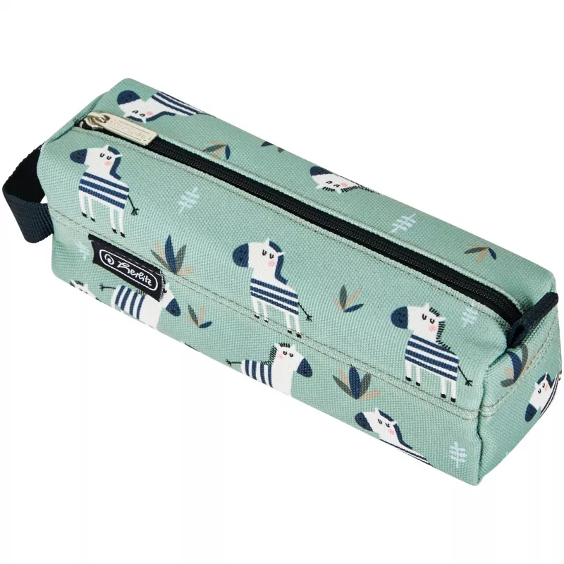 Pehme pinal Herlitz Quattro Crazy Zebra polüester must roheline valge 215x70x80mm