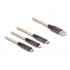 DeLOCK USB-kaabel 1,2 m USB 2.0 USB A USB C/Micro-USB B/Lightning läbipaistev