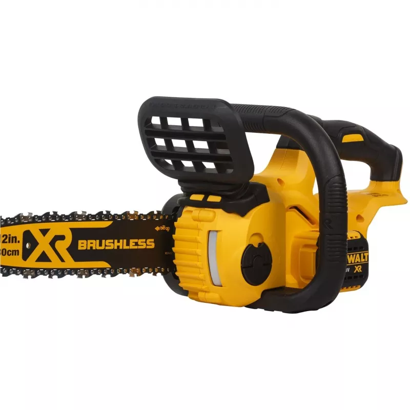 Kettsaag DeWALT DCM565N-XJ — juhtmeta akutoitel, 30 cm latt, 5 Ah aku mahutavus, 0,14 L õlipaak