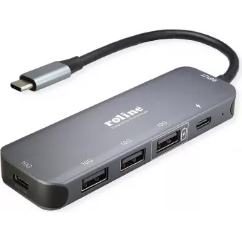 ROLINE USB 3.2 Gen 2 jaotur, 5 pordiga, Type-C ühenduskaabel (14.02.5048)