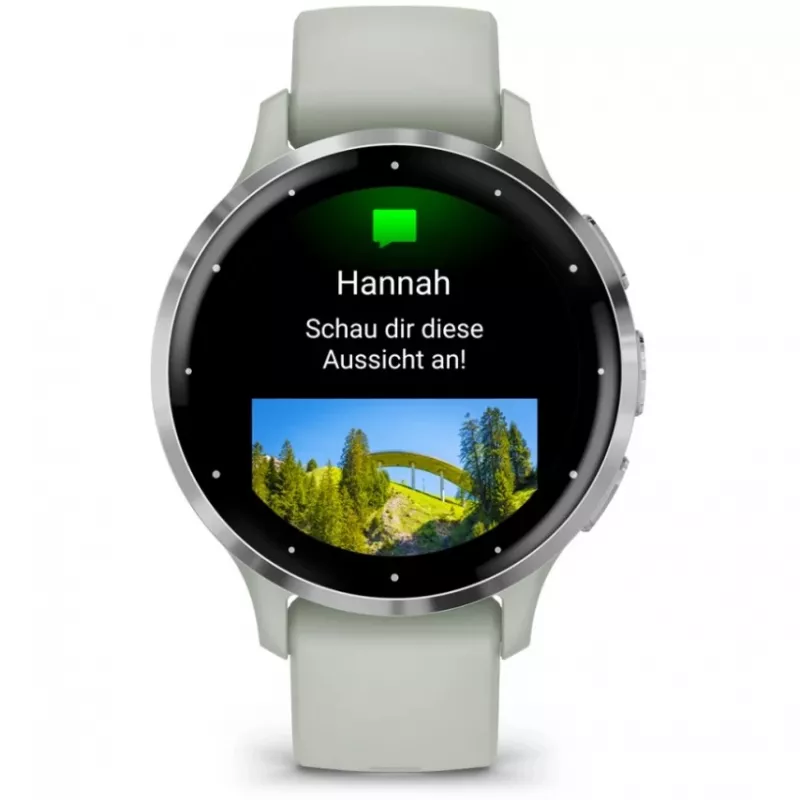 Garmin Venu 3S 3.05 cm (1.2) AMOLED 41 mm Digital 390 x 390 pikslit Puutetundlik ekraan Hall, Hõbedane Wi-Fi GPS (satelliit)