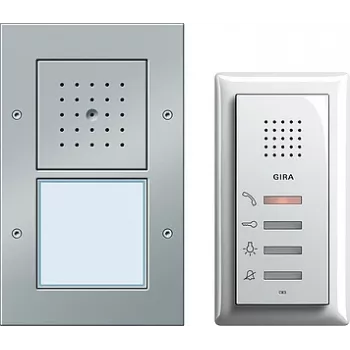 Intercom/Välisjaam Gira 049543 — Juhtmega IP44, Alumiinium ja Valge, Alumiinium/Termoplast, AC/DC