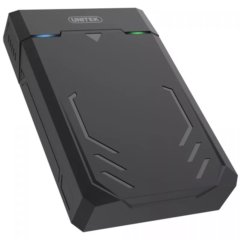 HDD/SSD-korpus Unitek Y-3035 — 2,5/3,5-tolline SATA, USB 3.2 Gen 1 (USB Type-B), 6 Gbit/s, must, vahelduvvooluadapter