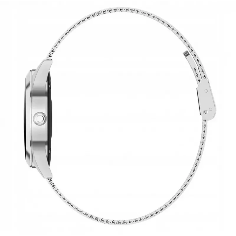 Nutikell ORO-MED ORO-SMART CRYSTAL SILVER — ümmargune metallkorpus, LCD 240×198, 1,04-tolline ekraan, Bluetooth 4.0, veekindel, 120 mAh aku