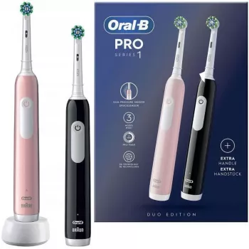 Elektriline hambahari Oral-B Pro 1 Duo — must/roosa, 2 puhastusrežiimi