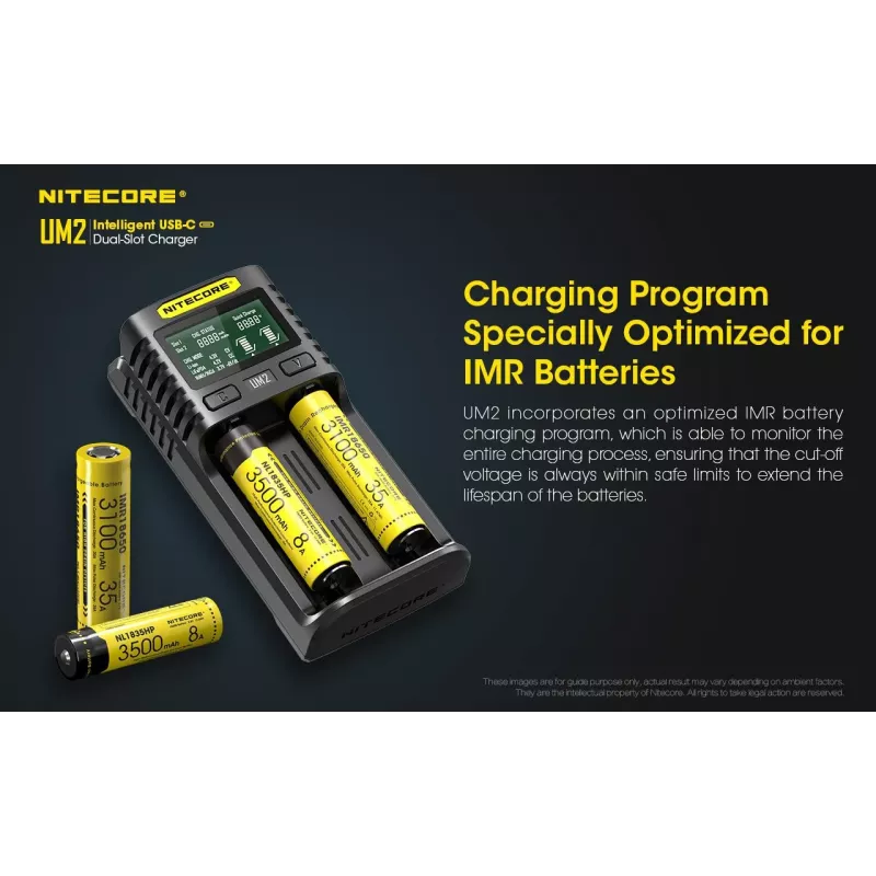 Nitecore UM2 akulaadija majapidamisaku DC Liitiumioon Nikkelkaadmium