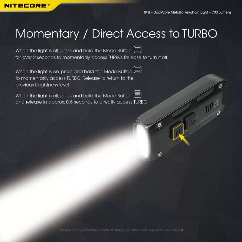 Nitecore TIP SE Must käsilamp LED