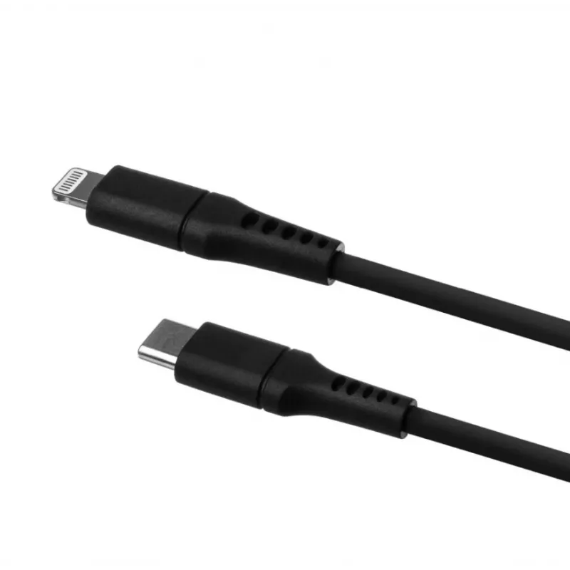 USB-C kuni Lightning fikseeritud kaabel FIXED FIXDLS-CL12-BK 1,2 m vedel silikoon
