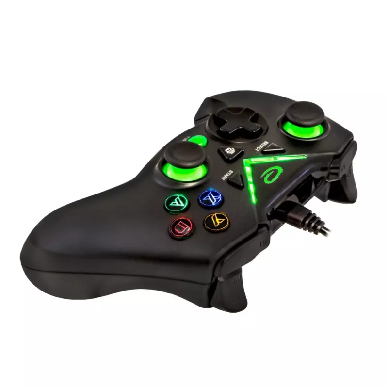 Gamepad Esperanza EGG114K juhtmega USB 2.0 must — 12 nuppu, 2 juhtkangi, vibratsioon, PC-le ja Xbox Series X/S/One'ile