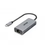 USB-C–RJ45 adapter Unitek U1343AGY01 — 5 Gbps Ethernet, USB-C (isane) RJ45 (emane), hall, 0,15 m kaabel