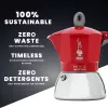 Moka pot Bialetti Moka induction 0,1 L Punane Hõbedane