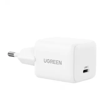 UGREEN Nexode N seeria X513 30W GaN USB-C ühe pordiga kiirlaadija, 100–240 V, valge