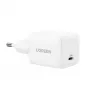 UGREEN Nexode N seeria X513 30W GaN USB-C ühe pordiga kiirlaadija, 100–240 V, valge