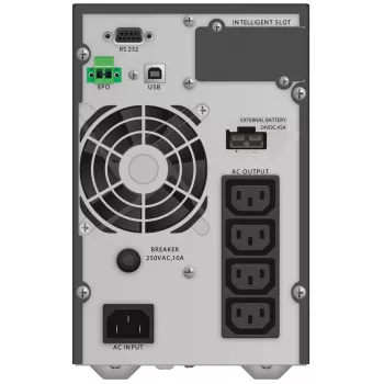 Katkematu toiteallikas PowerWalker VFI 1000 TGB — 1 kVA (900 W), topeltmuundusega võrguühendus, 4× C13 pistikupesa, USB, RS-232, EPO