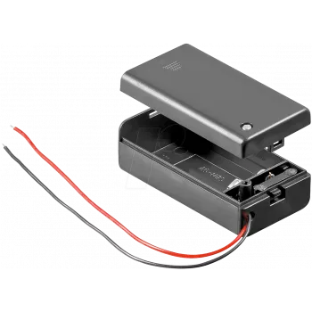 Wentronic Goobay 1x 9V plokipatarei hoidik, must - lahtised juhtmeotsad, vett tõrjuv (48171)
