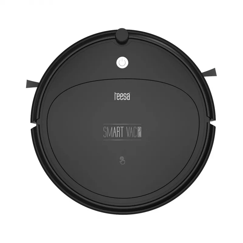 Robottolmuimeja TEESA Smart VAC 2 — ümmargune, must, 1000 Pa imemisvõimsus, 9,6 V / 2000 mAh liitiumaku, 0,2 L tolmumahuti, Wi‑Fi, automaatne tagasipöördumine