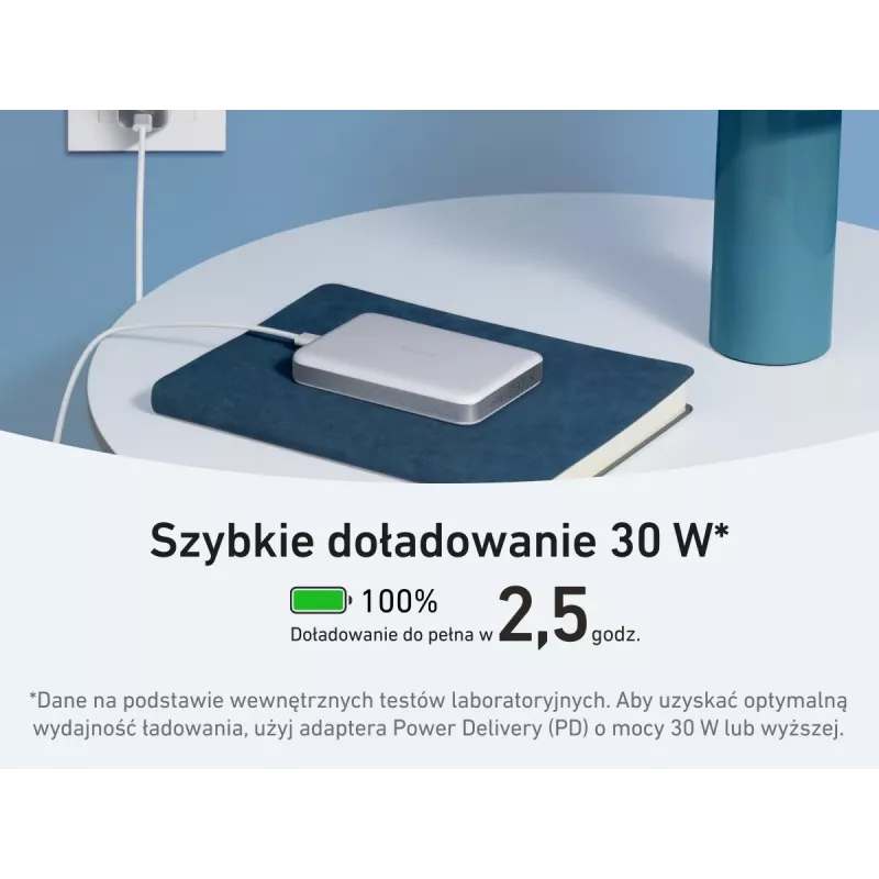 Anker MagGo Power Bank 10K Magnetiline Juhtmevaba Valge