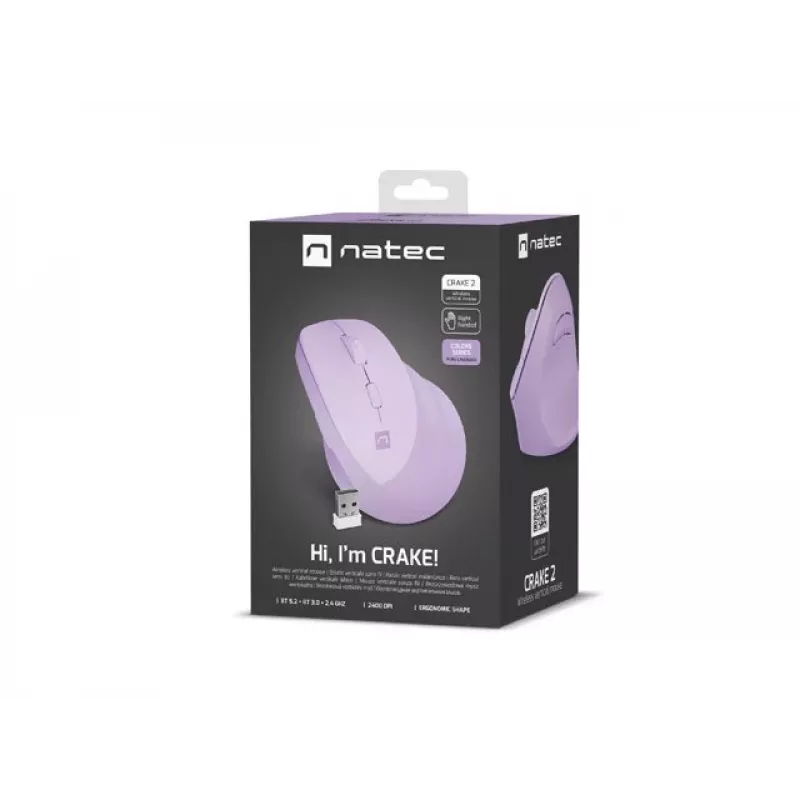 NATEC Crake 2 hiir Universaalne Paremakäeline RF-juhtmevaba + Bluetooth Optiline 2400 DPI