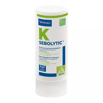 Šampoon VIRBAC SEBOLYTIC SIS 250 ml — veterinaarne seborröa ravi