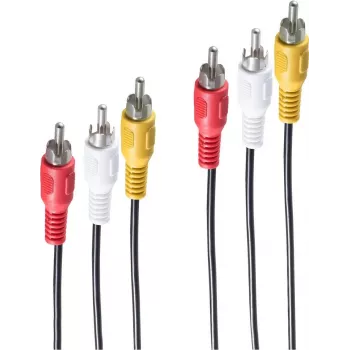 shiverpeaks BASIC-S 3x RCA - 3x RCA 2.5m Audio-Cable 2,5 m 3 x RCA Must - Punane - Valge - Kollane (BS40150-2.5)