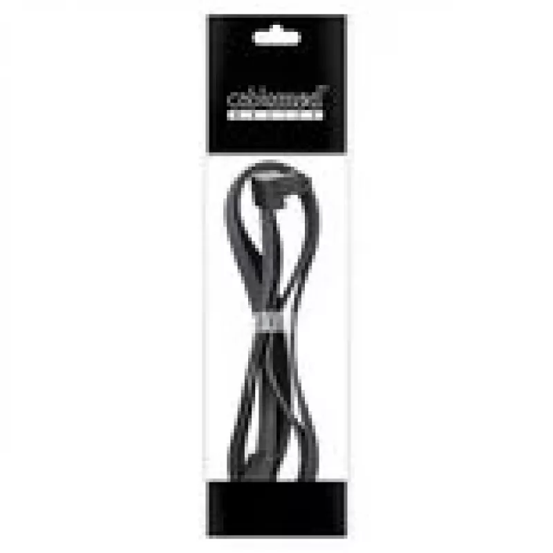 CableMod Basics Universal 12V 2x6 kaabel, 90° ühendus, 16-kontaktiline 16-kontaktiliseks - must, 60 cm, var. B