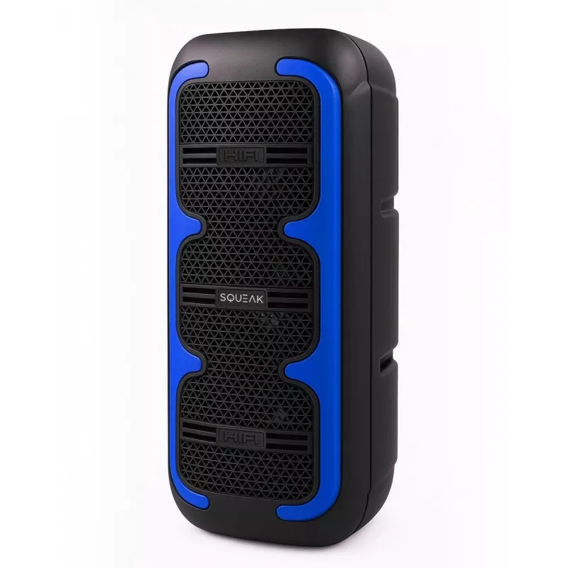 Kaasaskantav stereokõlar SQUEAK SQ1009 — Bluetooth 5.3, 45W RMS, 10 h aku, FM, USB, AUX, LED, 1800 mAh, must