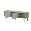 Cama FELLINI TV-kapp 150x40x52 oliivroheline + õlitatud tammest pealisplaat